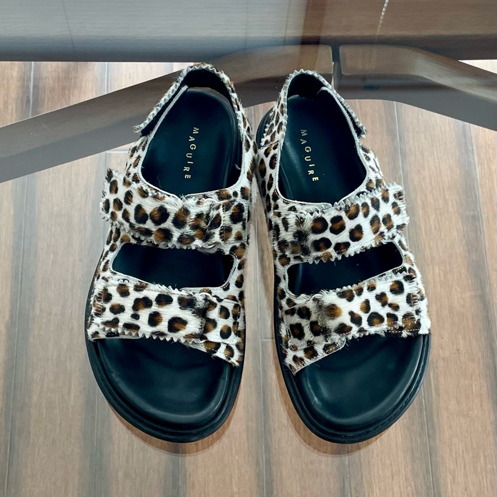 Maguire Tavira Leopard Velcro Strap Sandal 38